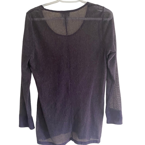 Soft Surroundings Purple Silk Sheer Top Size Small EUC - Picture 2 of 5